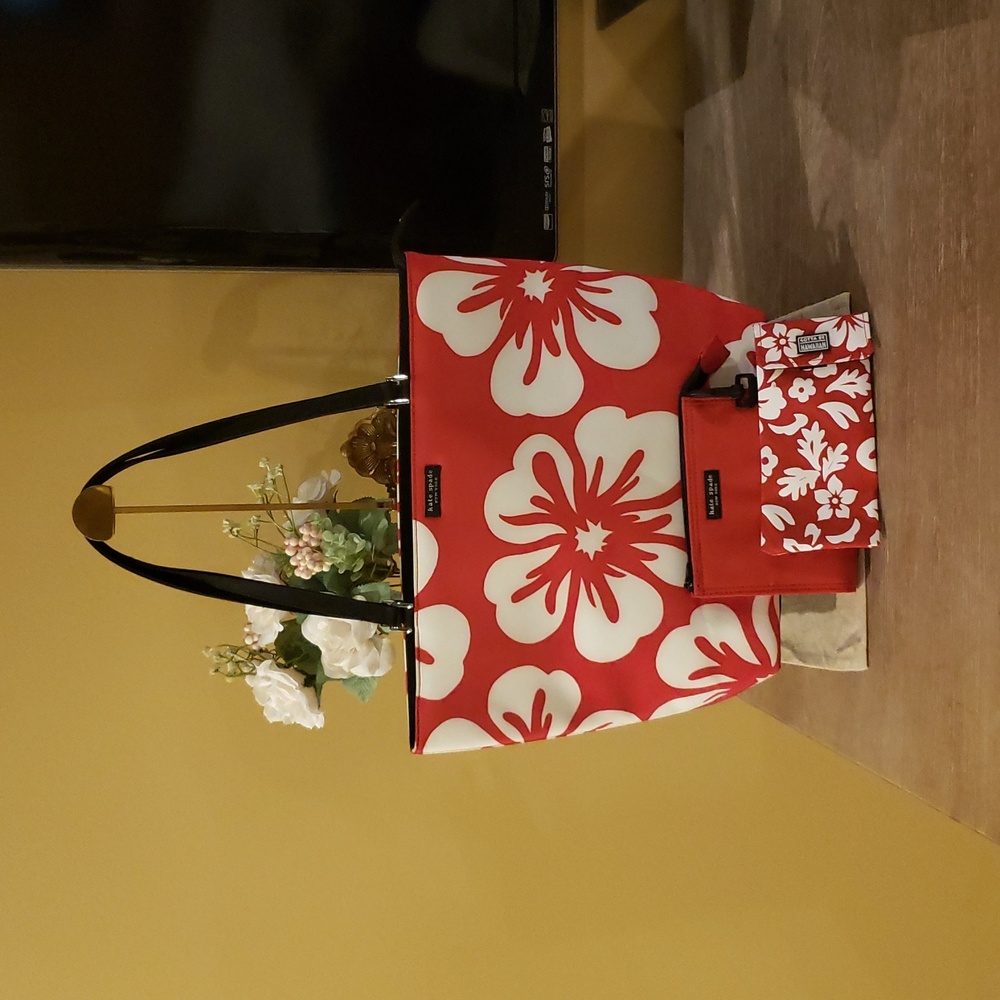 Kate Spade Red Floral Tote Bag - Picture 15 of 15